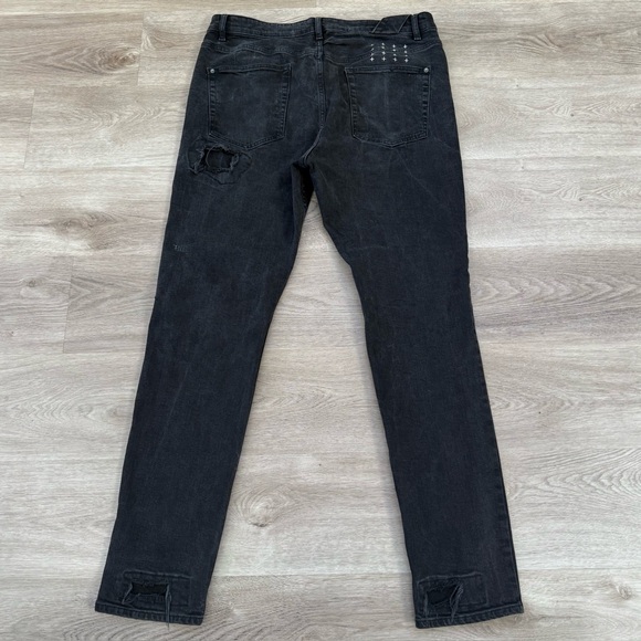 Ksubi Chitch Boneyard Faded Black Jeans Mens Size 38x32 Embroidered Distressed